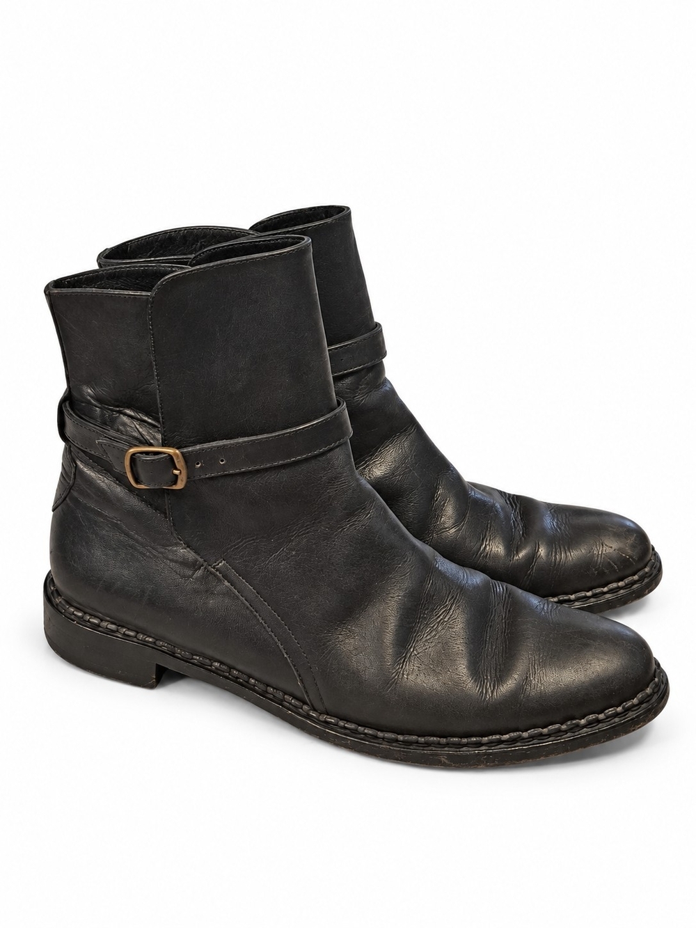 Cole Haan Collection Made in Italy Black Leather Moto Boots 7.5 B